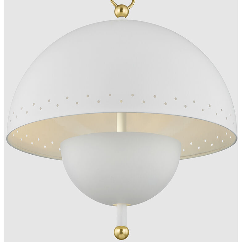 Jojo 2 Light 15 inch Aged Brass/Soft White Pendant Ceiling Light